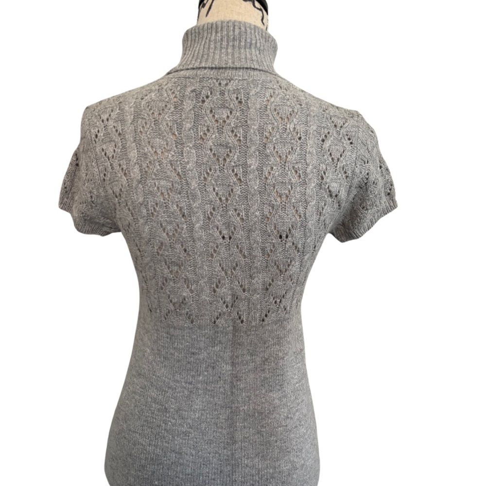 Michael Kors Gray Turtleneck Short Sleeve Sweater Size Petite - Picture 4 of 6